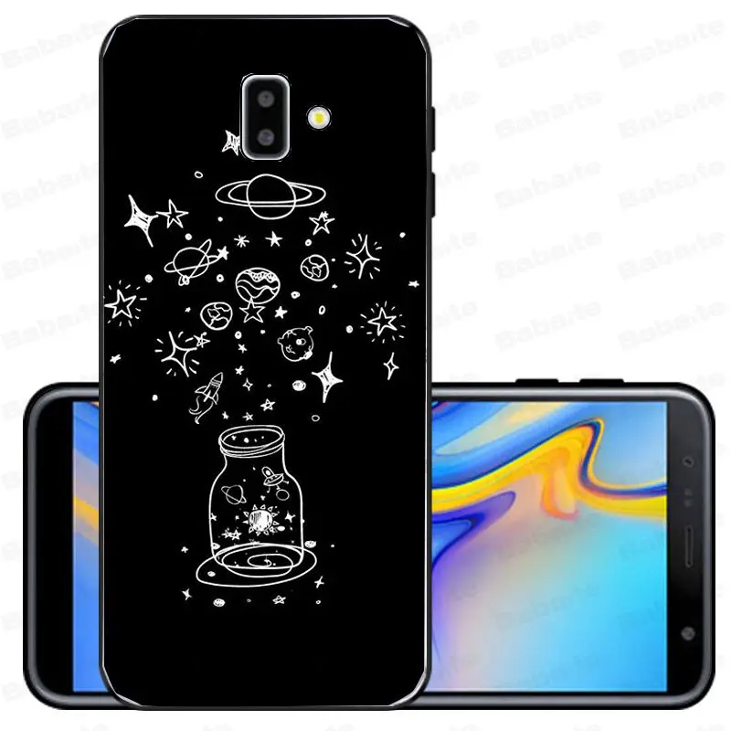 Black With White Moon Stars Space Astronaut