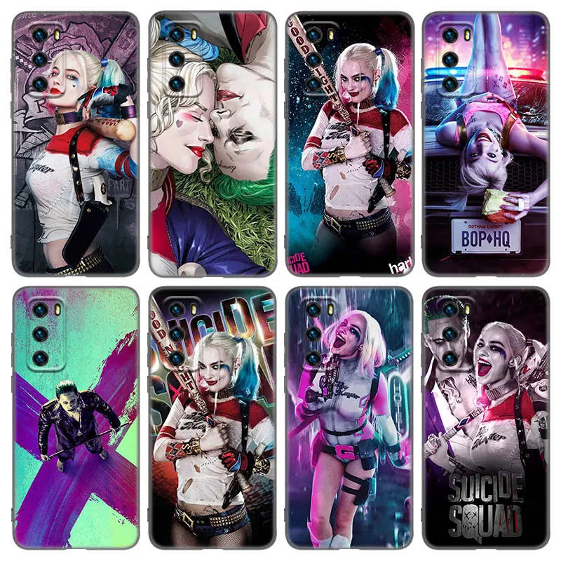 Чехол Joker-отряд самоубийц для Huawei P20 P30 P40 P50 Pro P8 P9 P10 Lite 2017 P Smart Z S 2020 2021 2018 2019 черный