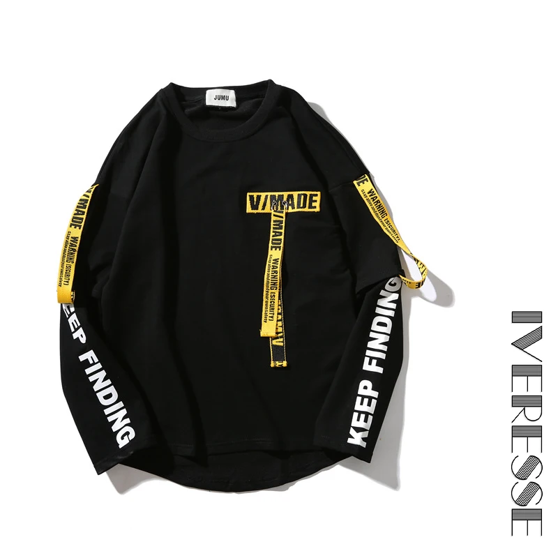 Yellow and Red Ribbons Tag Hoodies Sweatshirts Boy Men's Top Pullover Casual Hip Hop Sport for Men Letter Off Male White Black Yellow and Red Ribbons Tag Hoodies Sweatshirts Boy Men's Top Pullover Casual Hip Hop Sport for Men Letter Off Male White Black