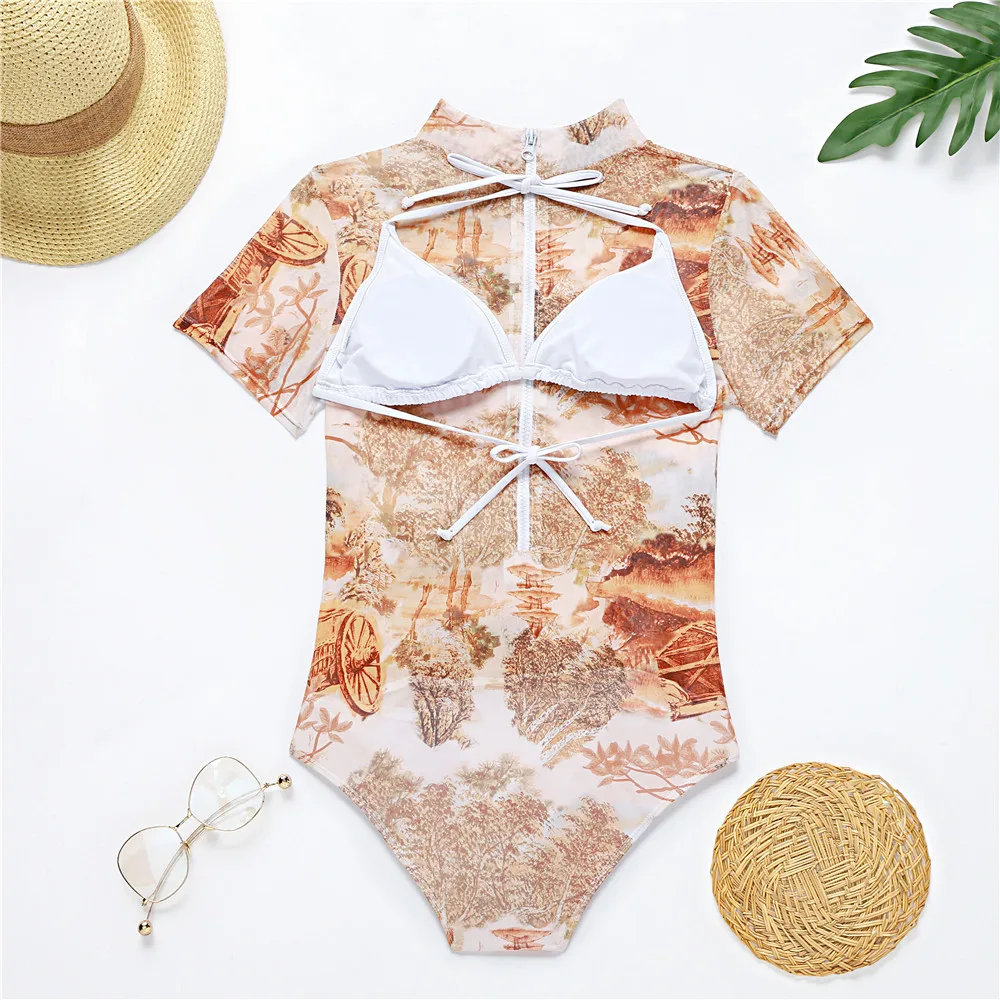 One-Piece-Swimsuit-Women-2020-New-Short-Sleeve-Swimwear-Female-High-Neck-Bodysuit-Monokini-Bathing-Suit (2)