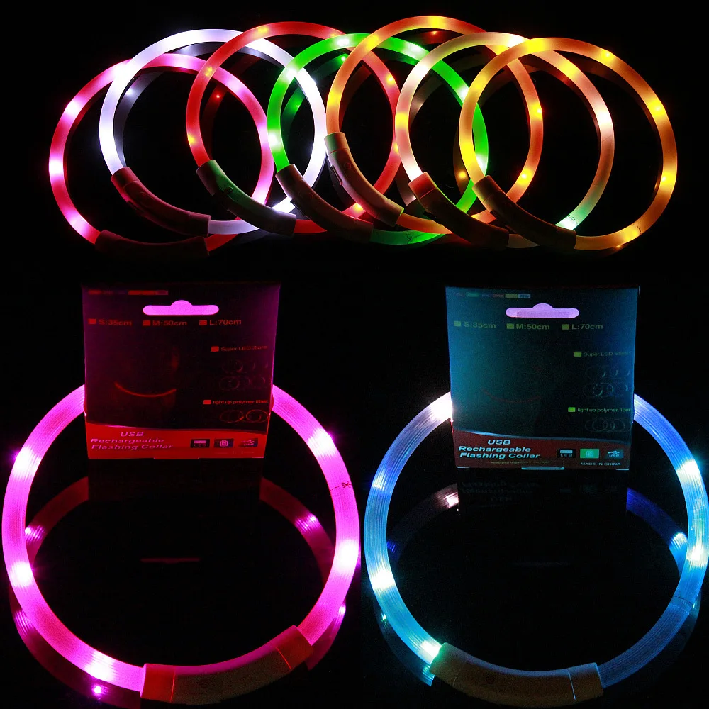 

USB Shining Pet Dog Collar LED Charging Shiny Dog Collar Bite-proof Protector Order