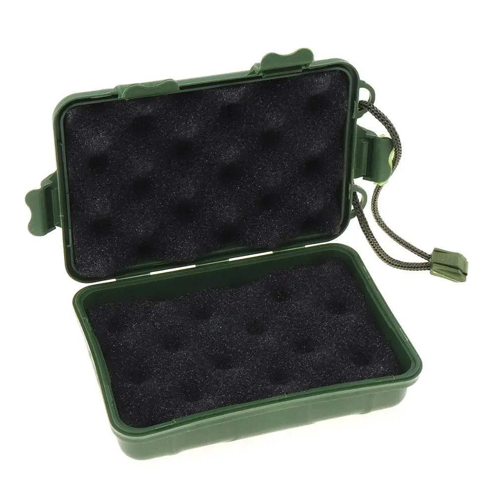 130x80x35mm Universal Waterproof Anti Fall Green Plastic Storage Box Suitable for Flashlight Light Battery Charger Case Tools portable multifunctional box
