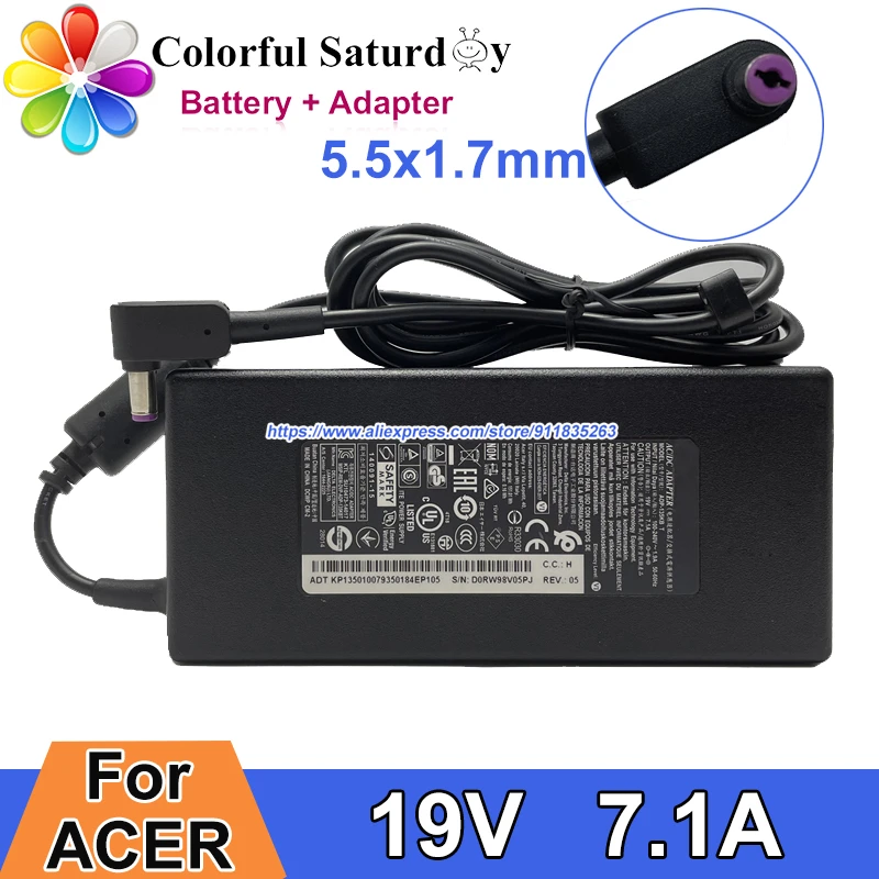 135W ADP 135KB T 19V 7.1A AC Adapter Charger For ACER ASPIRE GNITRO 5