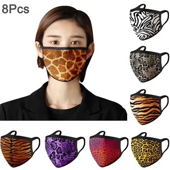

8/5pcs Unisex Leopard Spots Wild Cat Universal Face Maschere Washable Reusable Cloth Mascarass Outdoor Cyling Bandana Muffle