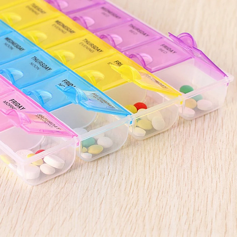 

1 Row / 2 Rows / 3 Rows / 4 Rows Weekly 7 Days Tablet Pill Box Holder Medicine Storage Organizer Container Case High Quality