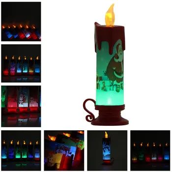 

Xmas Electronic Light LED Candle Warm Light Ornament For Home Dinner Party Christmas Tree Decoration Lamp Santa Snowman Pattern