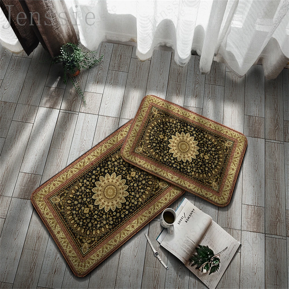 Multiple Non-Slip Doormats Retro Aristocratic Entrance Area Hallway Balcony Porch Carpet Living Room Decor Kitchen Home Bath Rug