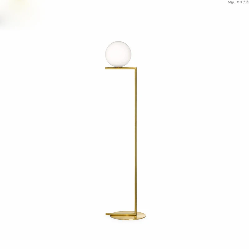 Kaufen Moderne Led ball Boden Lampe luxus glod Boden Licht Weiß Glas Stehend Lampe Wohnzimmer Nacht Deco Leuchtet Beleuchtung