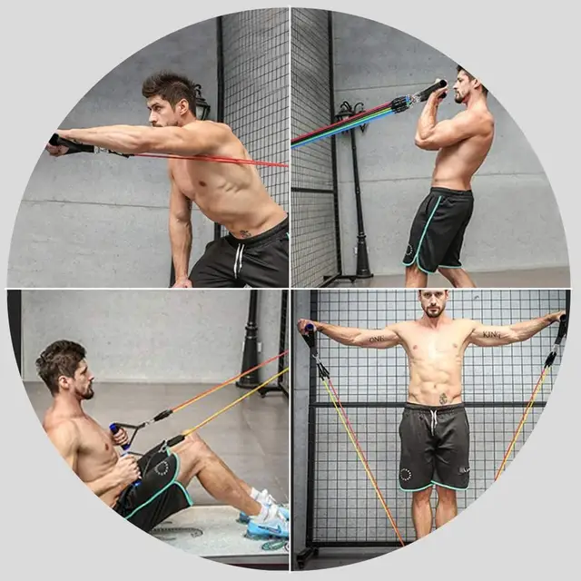 11 Pcs Resistance Bands Set Crossfit Training Exercise Yoga Tubes Pull Rope Rubber Expander Elastic Bands Fitness with Carry Bag 4