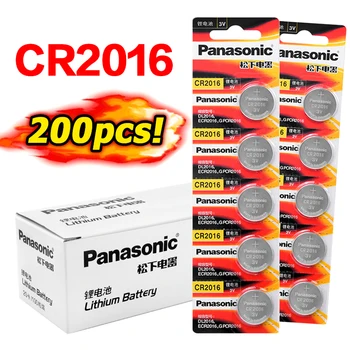 

200Pcs PANASONIC 100% Original Button Coin Lithium Battery for watch computer Batteries CR2016 LM2016 BR2016 DL2016 KCR2016