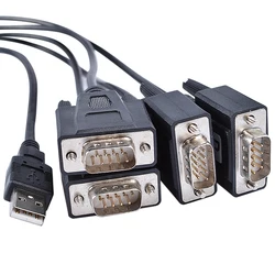 USB go to Serial 4-Port RS232 DB9 Converter Cable FTDI Chip