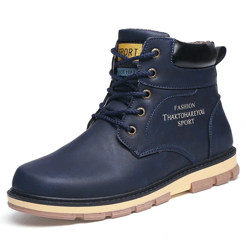 

Foreign Trade Cross-Border Autumn And Winter Hight-top-Style Fashion British-Style Retro Stylish Work Shoes Men's 45 46 Plus-siz