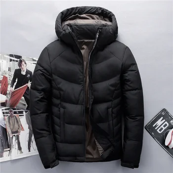 

2019 Winter Jacket Men Windbreakers hooded thick warm white duck down jacket Dropshipping men's down jacket snow coat parka male