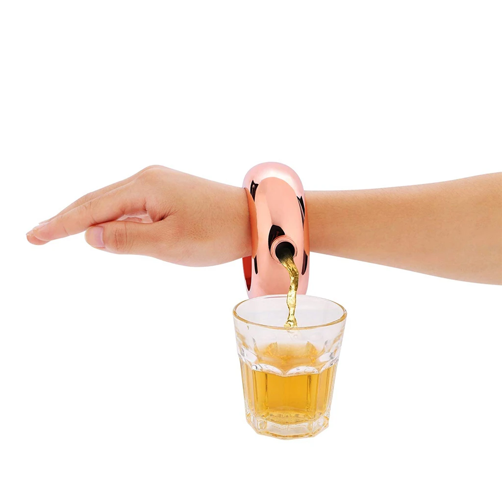 

RASABOX - 3.5 oz - Drinking Flasks, Bracelet Bangle Flask, Rose Gold, Stainless Steel Wine Flask Gift for Women Girls Party