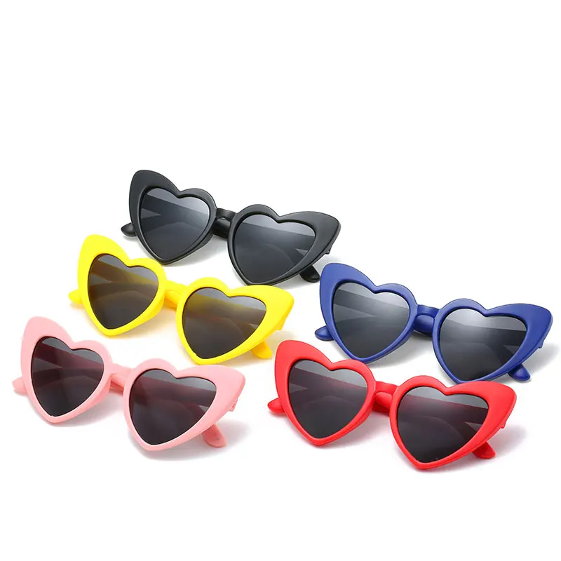 baby girl sunglasses for children heart TR90 black pink red heart sun