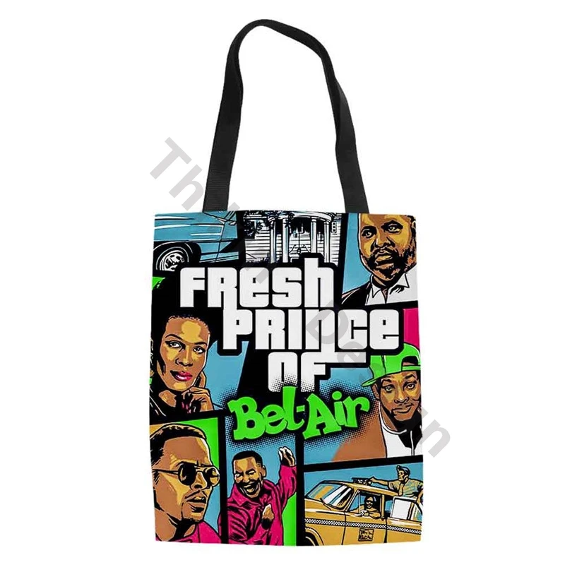 

Cartoon Fresh Prince Printed Canvas Shopper Bags 2020 New Tote Bag With Logo Women Men Casual Beachbags Bolsa De Lona