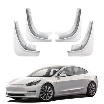 

Mud Flaps for Tesla Model 3 Splash Guards Mud Flap Fender Mudguards Pack Of 4 Painted Gloss White