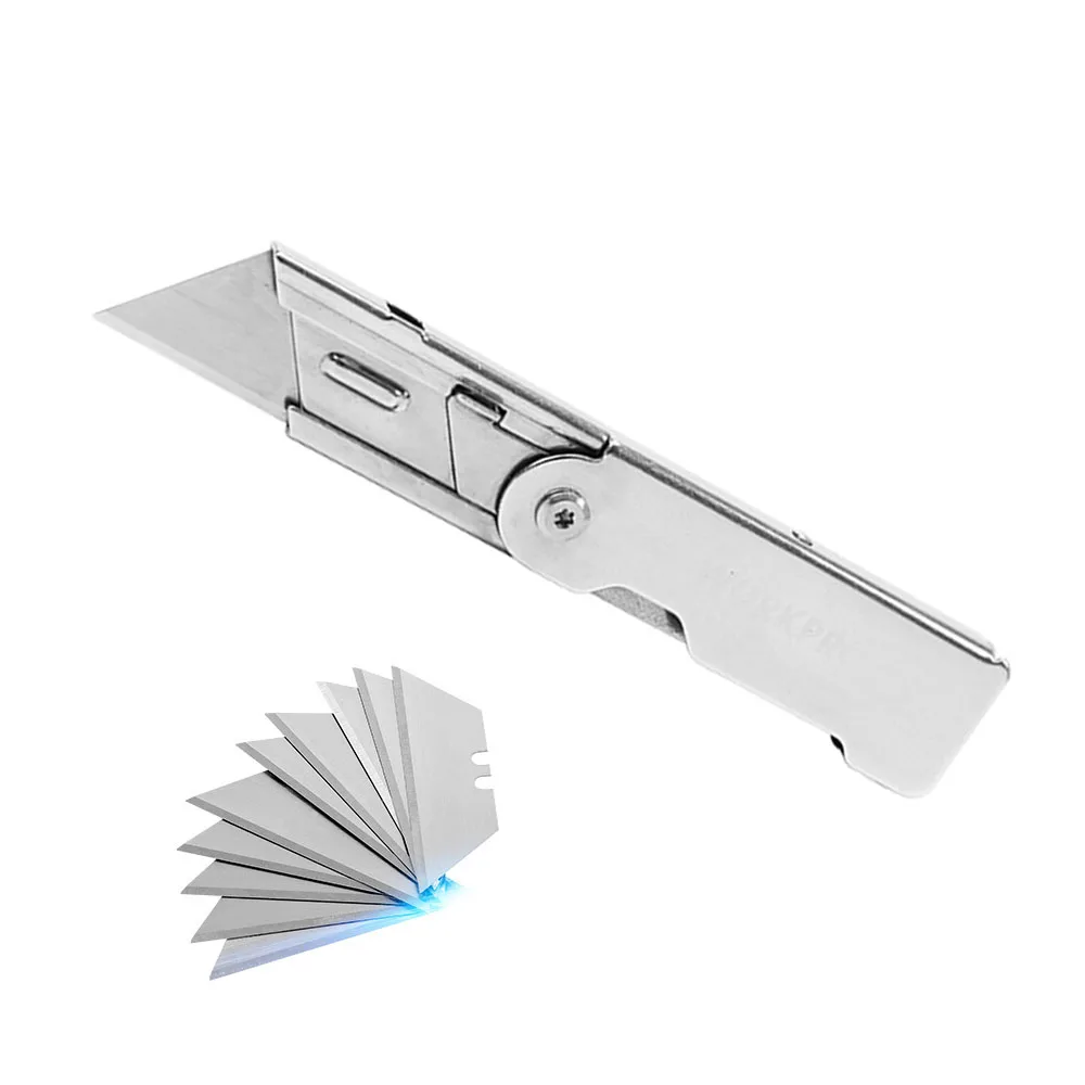 

WORKPRO 2PC Folding Utility Knife Set Stainless steel Knife for Cutting Box Paper Quick-change Blade Knife