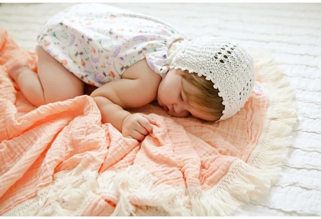 Хлопок одеяло для новорожденного Муслин Хлопок новорожденный сплошной кисточкой ребенка пеленать одеяло для новорожденных пеленка одеяла