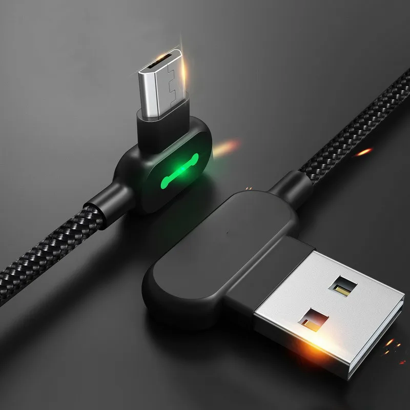 

Micro Usb Cable For Samsung S7 Huawei Xiaomi Redmi 2M 3M Fast Charging Data Sync USB Cable 90 Degree Elbow Charger Cord