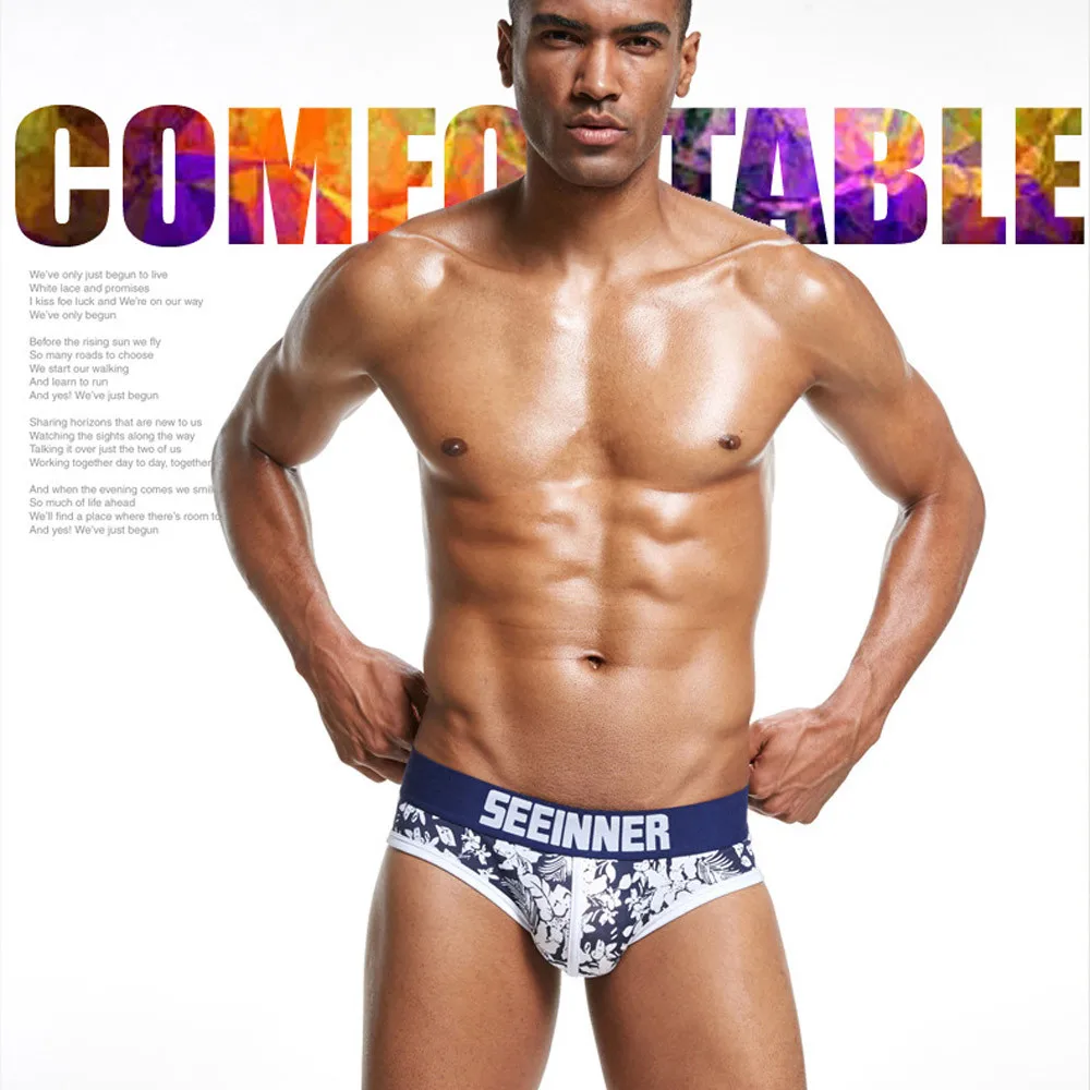 

Mens Sexy Underwear Briefs Luxury designed Shorts Underpants floral Prints Soft Cotton Comfortable Health Briefs Panties hombre