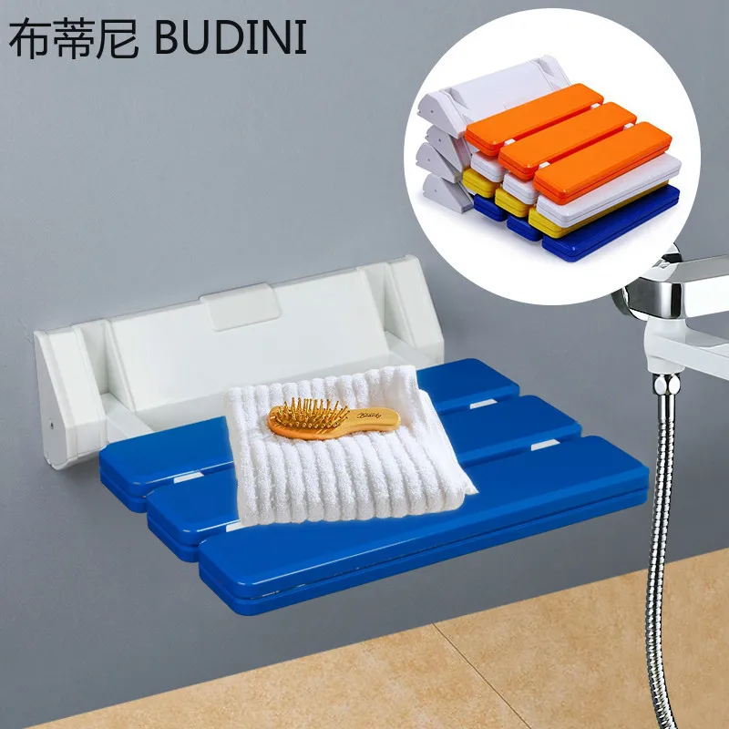 Wall Mounted Shower Seats Bathroom Blue Shower Folding Chair Bath Chair Elderly Shower Spa Toilet  Bench Stool 2