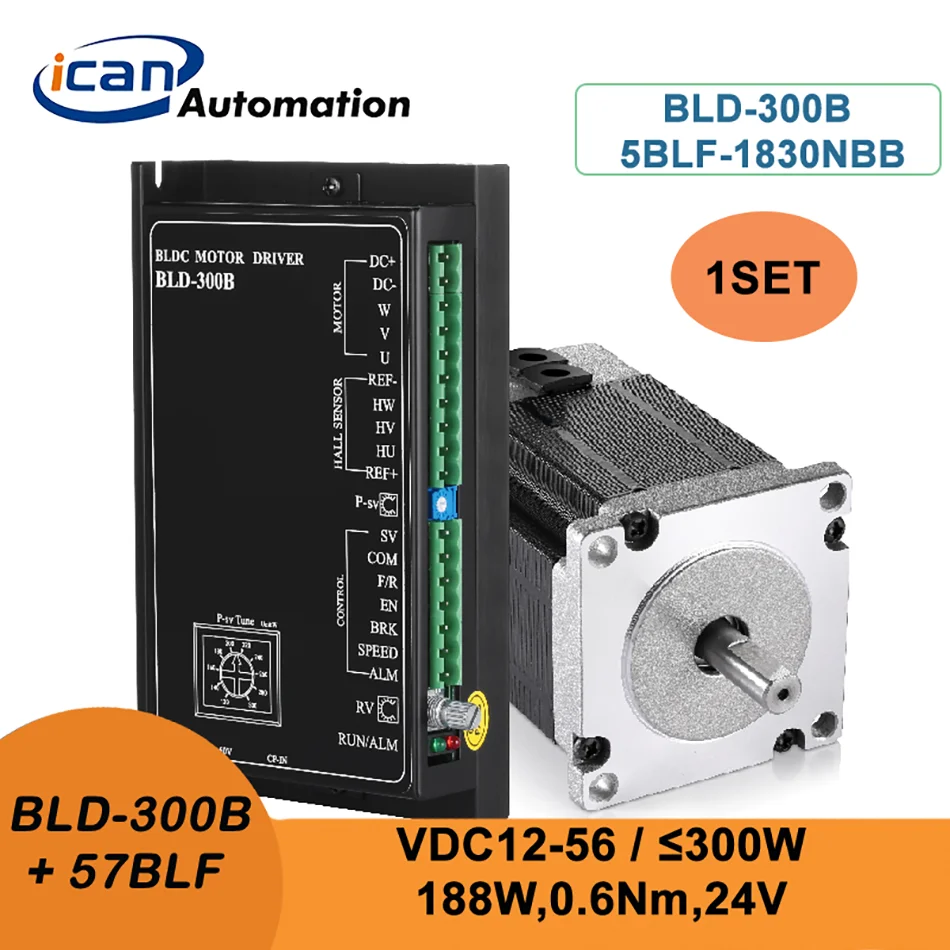 Ican Pwm Brushless Dc Motor 188w 24volt Bld-300b 300watt 3 Phase Bldc ...