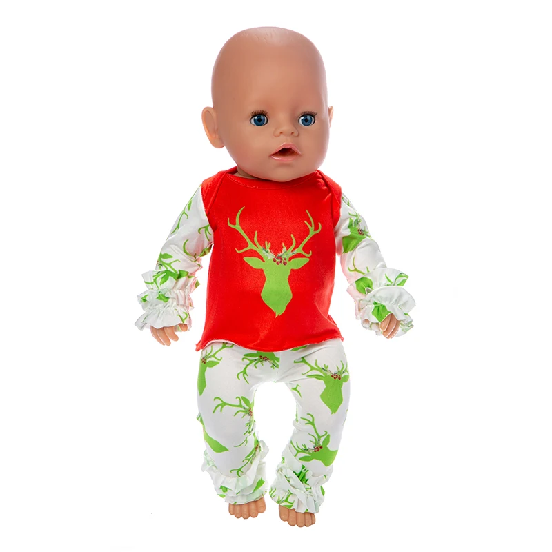 Рождественская кукольная одежда для 43 см/17 дюймов, Детская кукла, лучший подарок на день рождения для детей(продается только одежда
