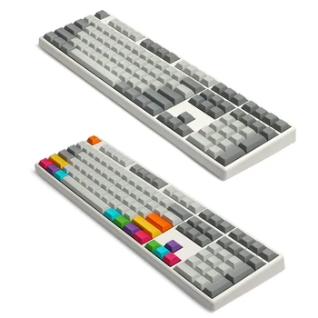 

No Letter DSA PBT Keycaps For Cherry Mx Switch Mechanical Gaming Keyboard Filco 60 87 104 Keycap Replacement White Grey Color