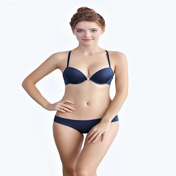 

70ABC-75-80ABCD-85BCD European and American Y-shaped Front Buckle Beautiful Back Underwear Sexy Lace Gathered Bra Set B109