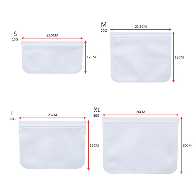 

LF Sxsounai Silicone Food Fresh Bag Translucent Matte Refrigerator Food Storage Containers Reusable Leak Proof Storage Seal Bag