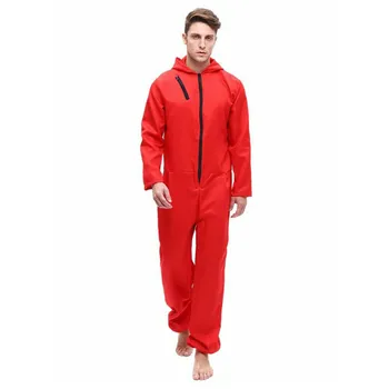 

Trendy women men clothes Hooded long sleeve zipper Jumpsuit casual loose solid Polyester Romper one pieces