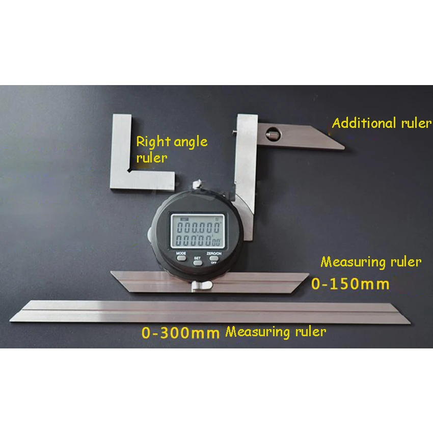 

Digital Display Protractor Ruler 0-360° Angle Ruler Stainless steel High Precision All Angle Measuring Tools Woodworking Gauge