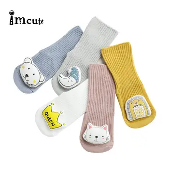 

Imcute New Kids Warm Socks Boneless Loose Mouth Baby Tube Socks Cartoon Doll Dispensing Non-slip Baby Toddler Socks 0-3 Years