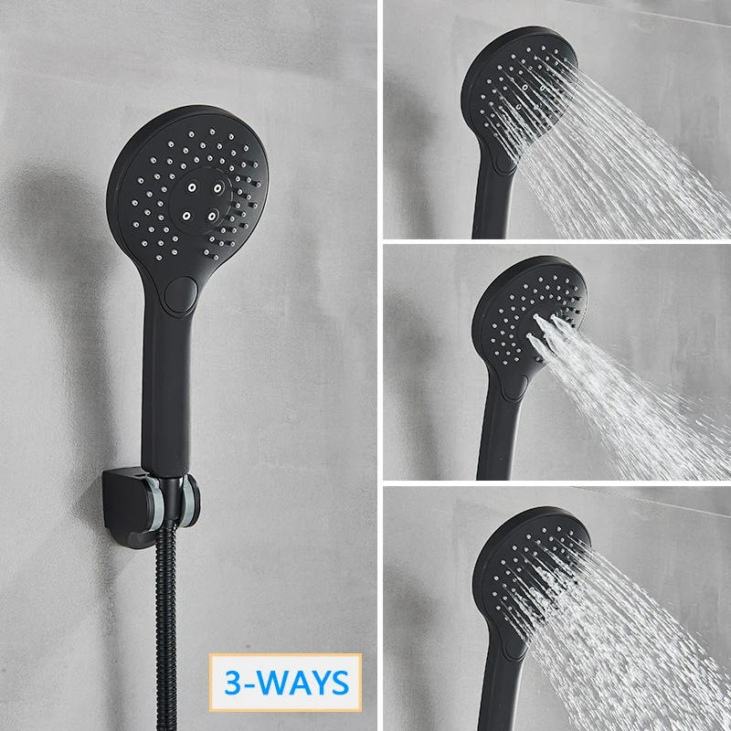 Matte Black Shower Faucets Wall Mount Bathroom Shower Faucets Bathtub Faucet Mixer Tap Mixer Valve Control Valve Faucet Valve