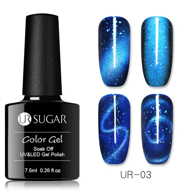 43 Ur Sugar 9D кошачий глаз УФ-гель для ногтей голографический блеск 5D магнитный гель лак замачиваемый УФ светодиодный Полупостоянный лак для ногтей - Цвет: 43