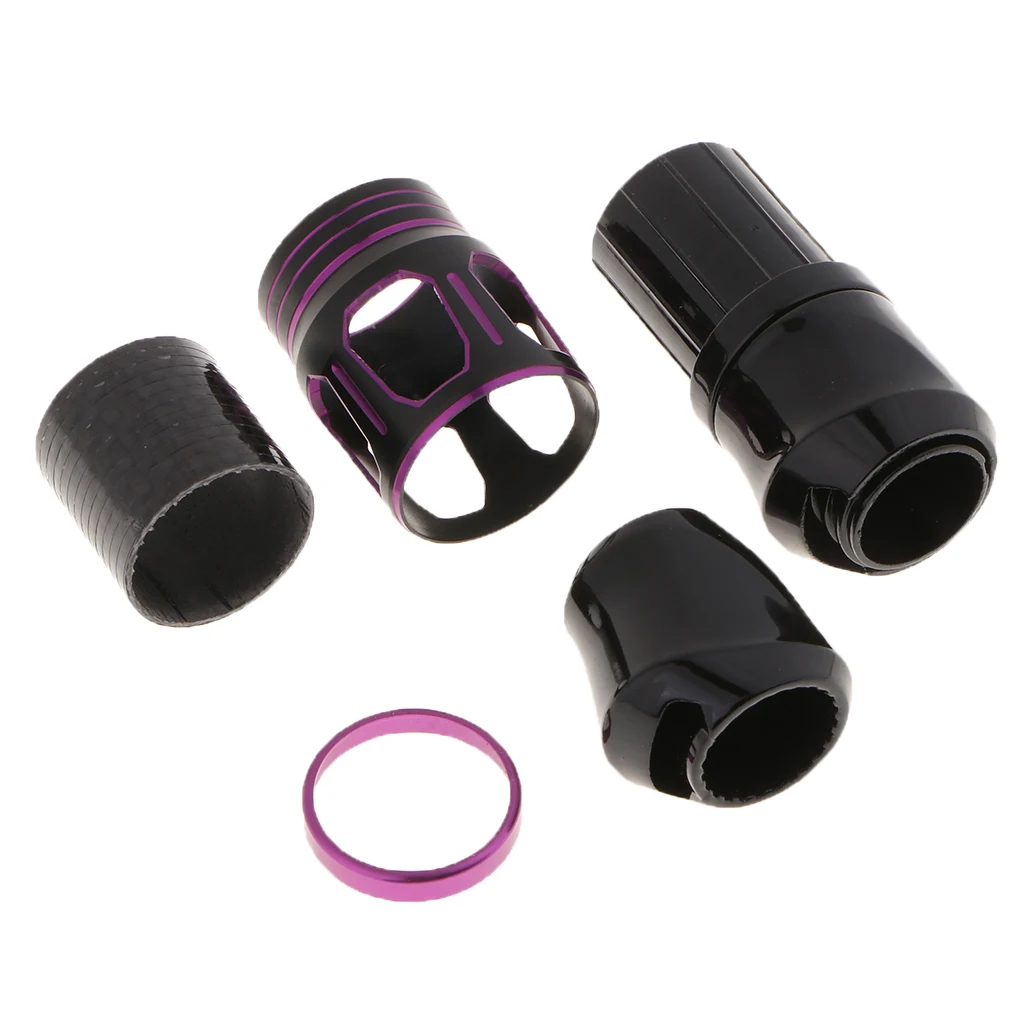 Fishing Reel Seat Set Aluminum Alloy Plastic Locking Nut Decorative Trim Ring Rod Repair Fishing Reel Seat Fishing Tools