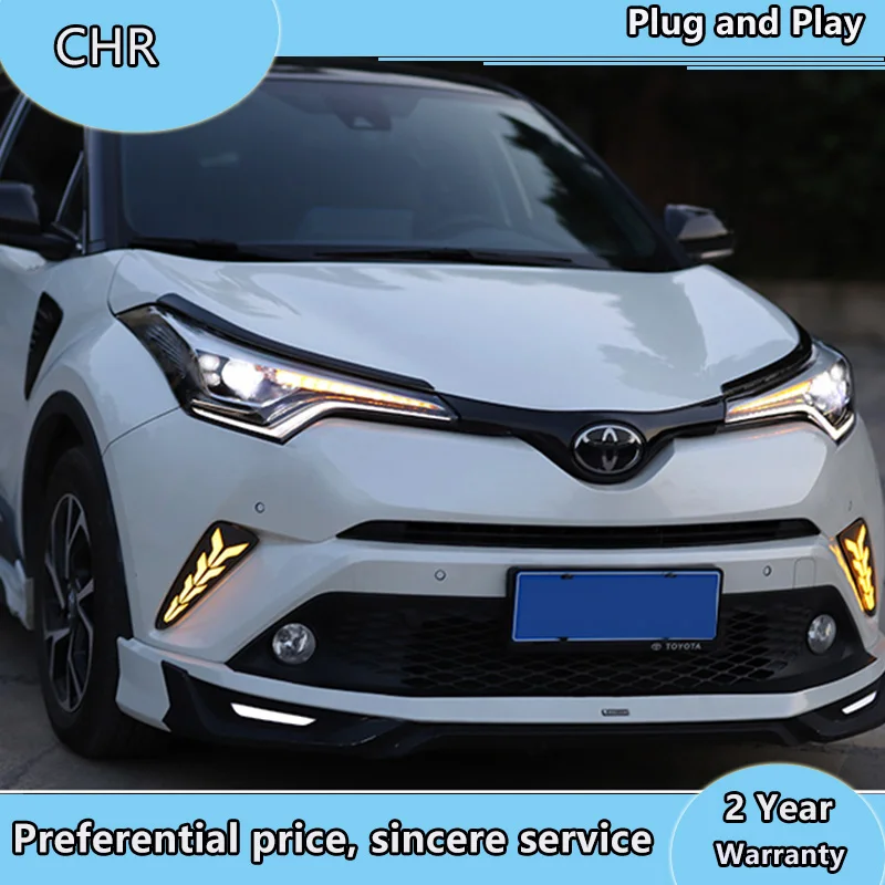 Автомобильный Стайлинг для- новых Toyota CHR фар, все светодиодный фары DRL, Би-светодиодный объектив, Высокий Низкий Луч, светодиодный, с динамическим поворотом