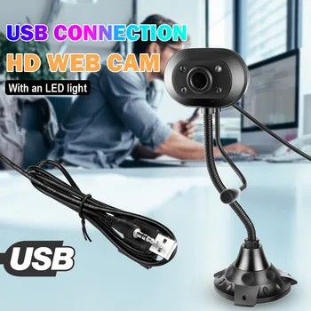 

LED HD Webcam Desktop Computer PC Video Usb With Microphone Night Vision Camera Online Webcams for Computer PC Laptop Desktop