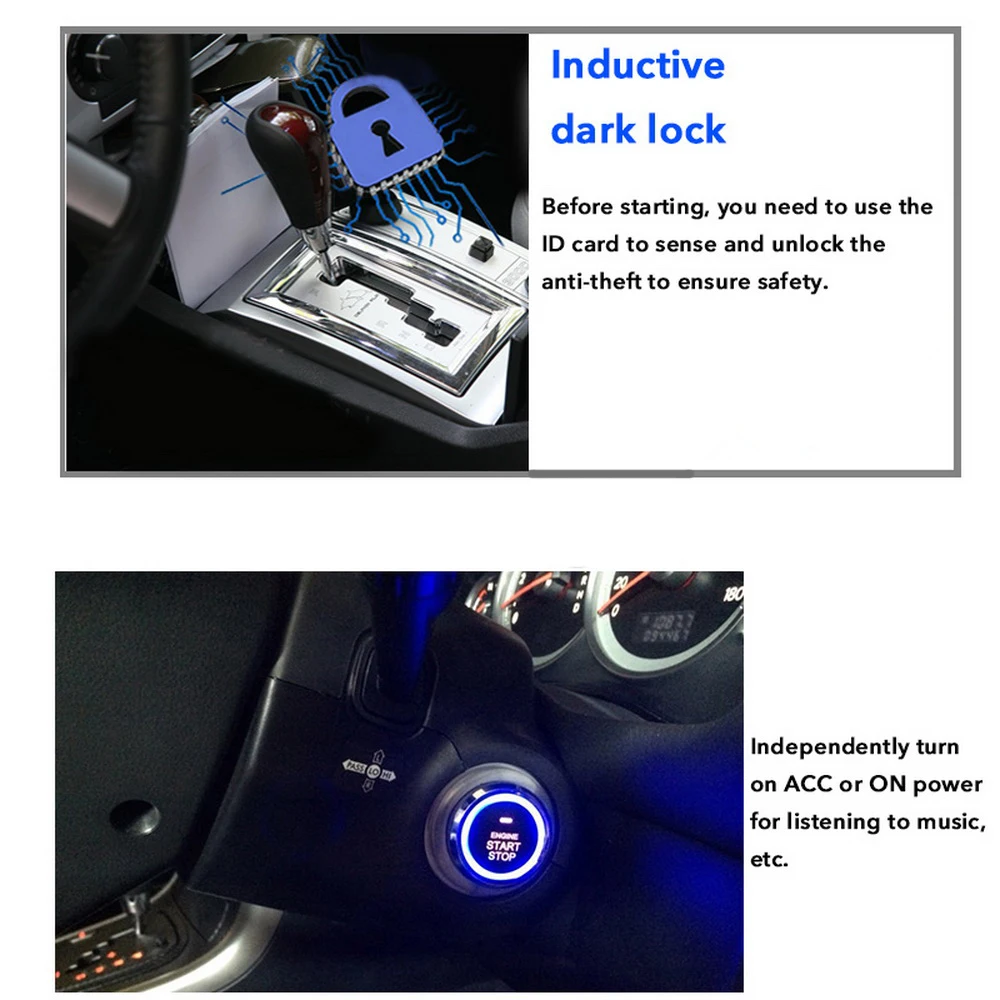 TOSPRA, 12 В, Автомобильная сигнализация, кнопка старта, стоп, двигатель, кнопка, RFID замок, без ключа, система входа, дверь, автоматическая кнопка, центральный замок, безопасность