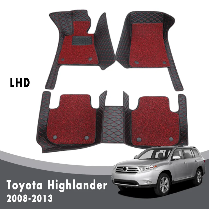Для Toyota Highlander 2013 2012 2011 2010 2009 2008 роскошные двухслойные автомобильные коврики с