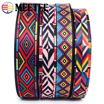 

Meetee 5Meters 50mm Ethnic Jacquard Polyester Webbing Costume Belt Decoration Lace Ribbon DIY Bags Strap Band Sewing Accessories