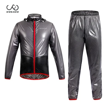 

WOSAWE Cycling Rain Jacket Waterproof Bicycle Jacket Bike Jersey Set Rainproof Running Long Sleeve Jacket Cycling Clothing