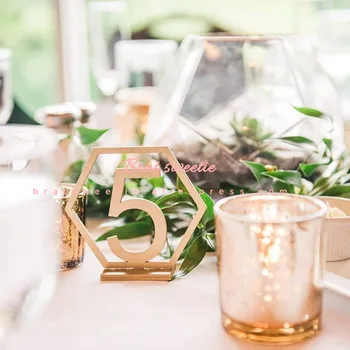 

1-40 Wood Numbers Rustic Wedding Table Decorations Hexagon Wooden Table Numbers Centerpieces for Wedding Birthday Party Supplies