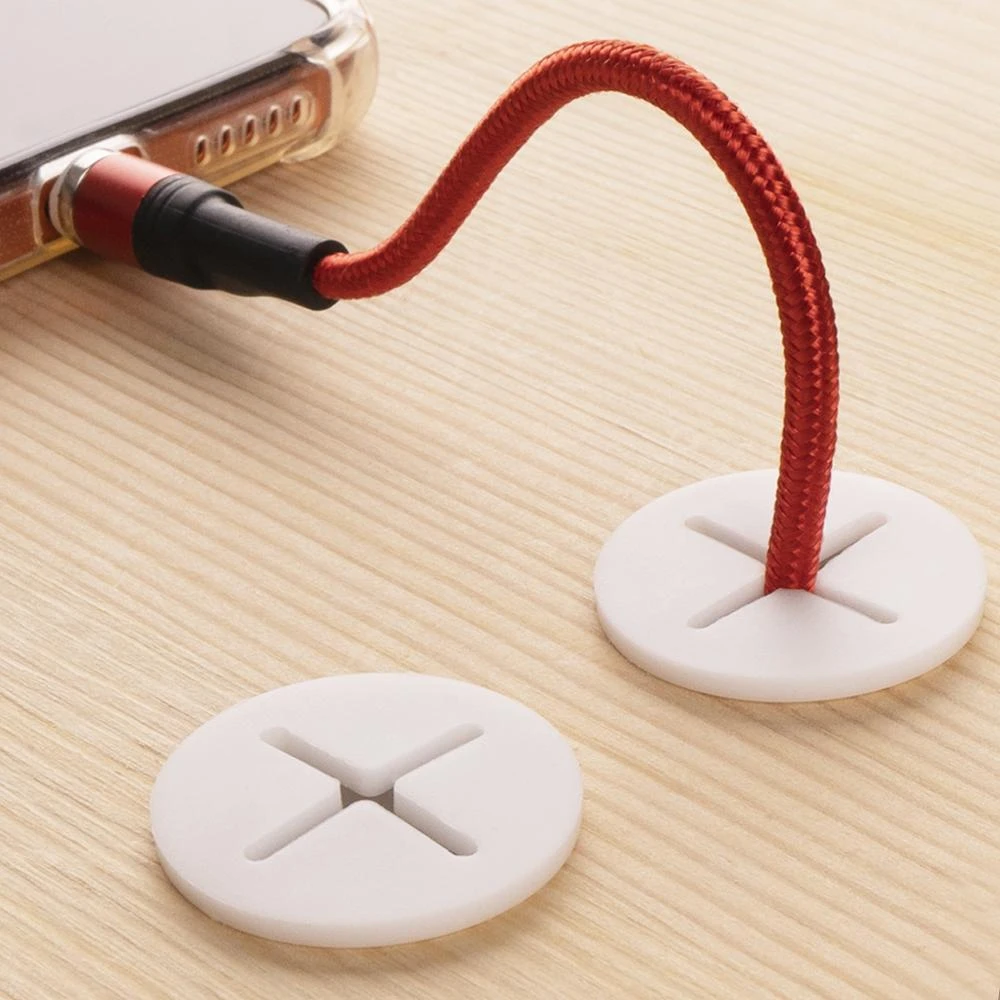 Desk Cord Grommet, Flexible Silicone Cable Hole Cover, Wire Organizer