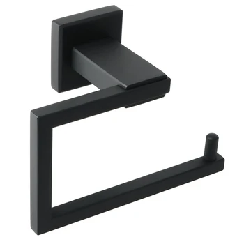 

HTHL-304 Stainless Steel Bathroom Toilet Paper Holder Black Tissue Roll Holder Wall-Mounted Bathroom Towel Holder
