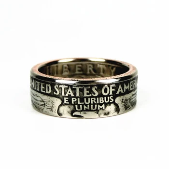 

Handmade US 25 Cent Coin Ring 100% Real original Coin Ring Handcraft In Sizes 11-25 free shipping