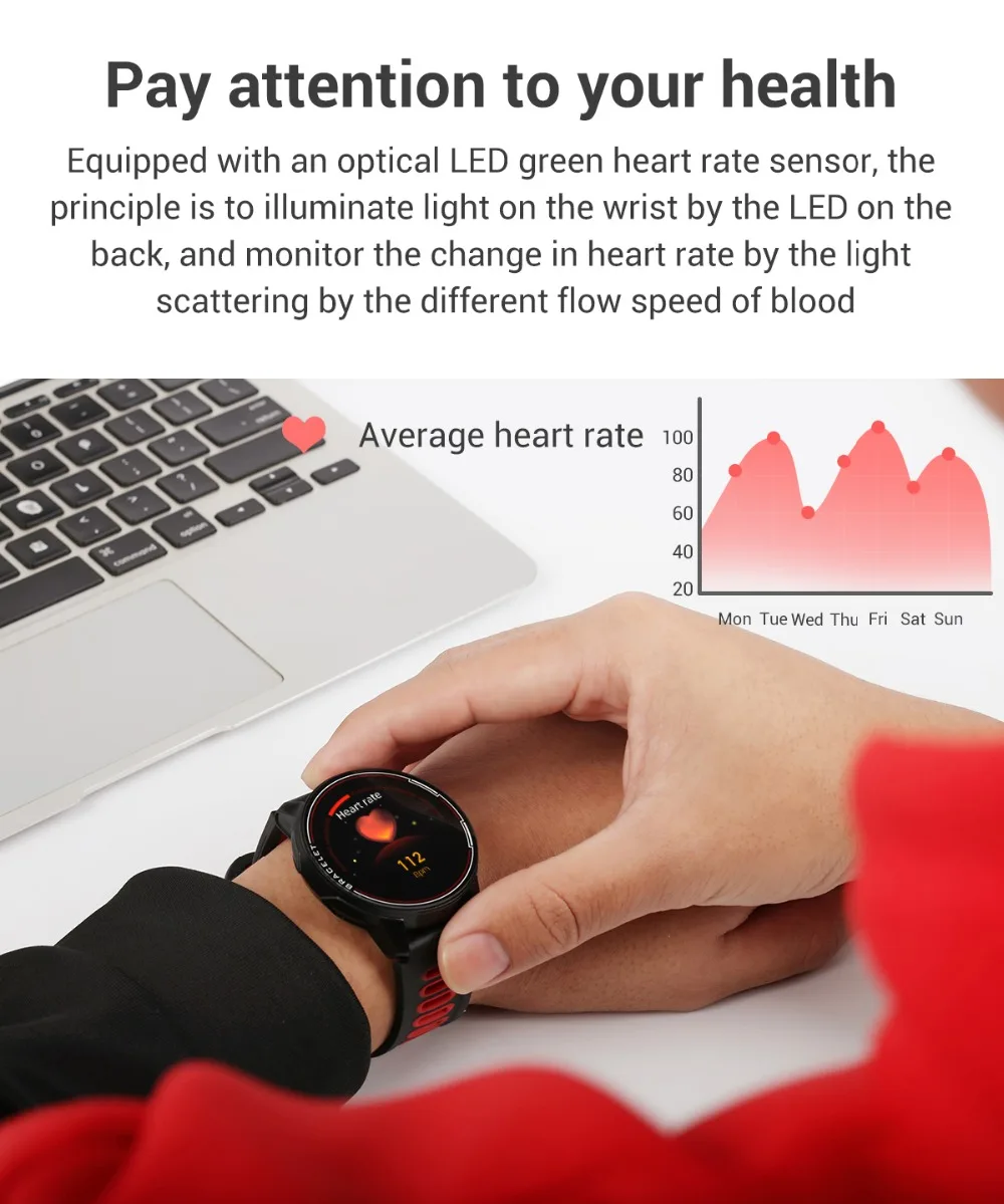 2020 New L6 Smart Watch Ip68 Waterproof Sport Men Women Fitness Tracker Heart Rate Monitor Smart Bracelet