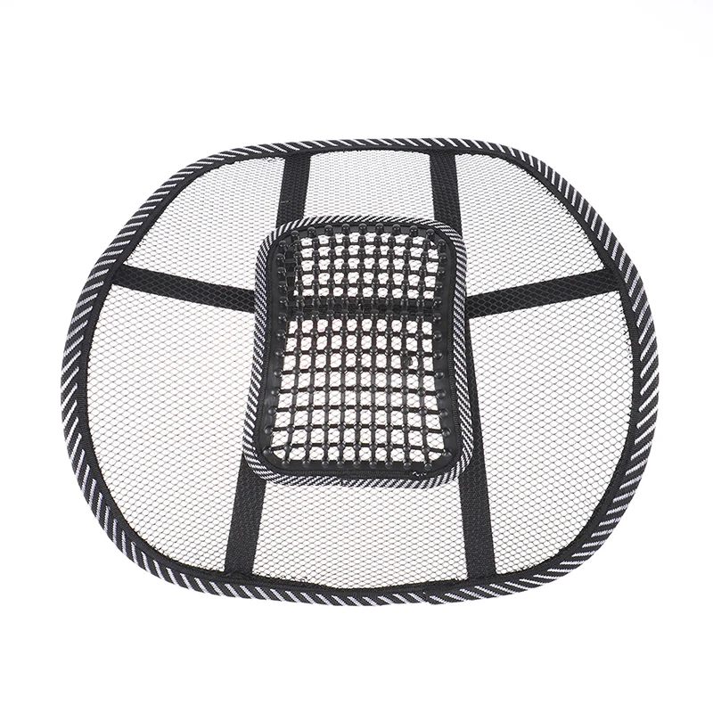 Casewin Black Lumbar Mesh Back Brace Support Office Home Car Seat Chair  Ventilate Cool Cushion Pad with Massage | Breathable, Massage Beads for