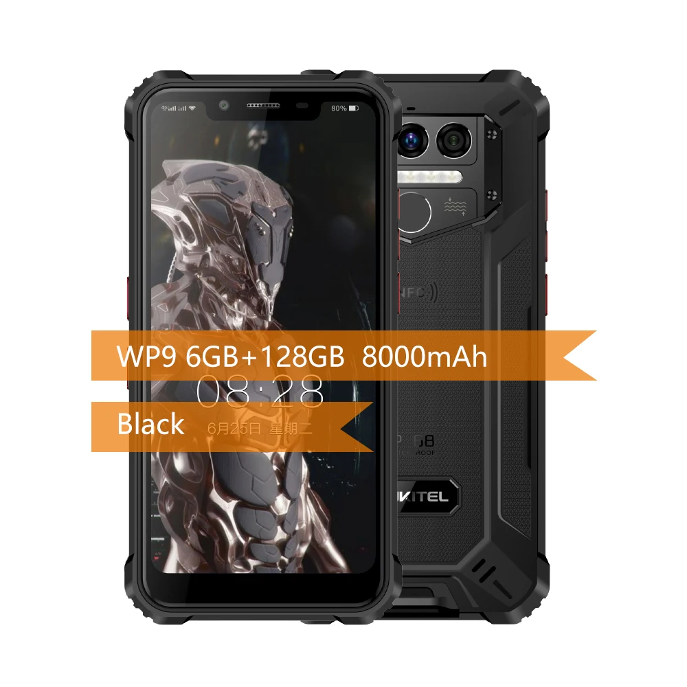 android 10 cellphones Oukitel WP9 Rugged 4G LTE Smartphone NFC 6G+128G 5.86" HD+ 8000mAh Android10 Mobile Phone 16M/8M Camera Octa Core Smart Phone top rated android cell phones Android Phones